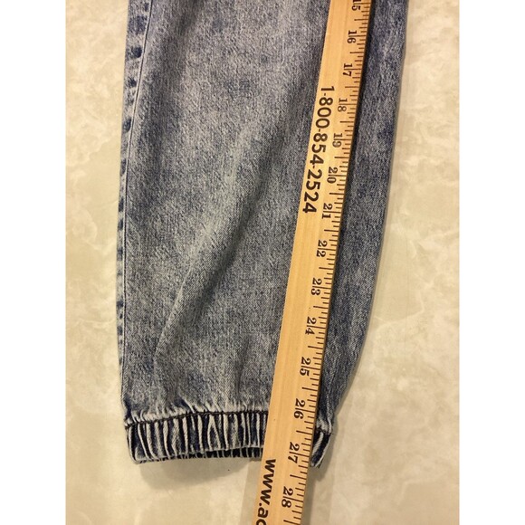 American Eagle 1977 Jeans Cargo Jogger Acid Wash Drawstring Sz 4 Genes Mom - Picture 10 of 11